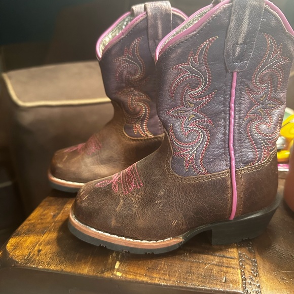 Used Toddler Cowgirl Boots purple/pink - Picture 2 of 4